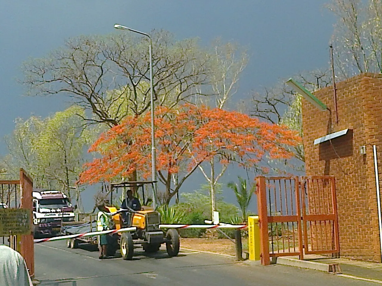 The entrance gate of Chinhoyi University of Technology, on the edge of Chinhoyi town, Zimbabwe.