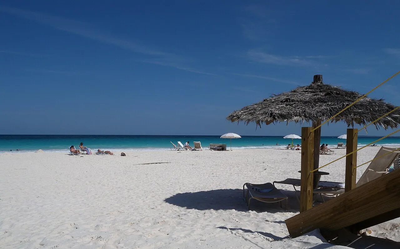 Pink Sands Beach on Harbour Island in the Bahamas, known for its rose-tinted sand.