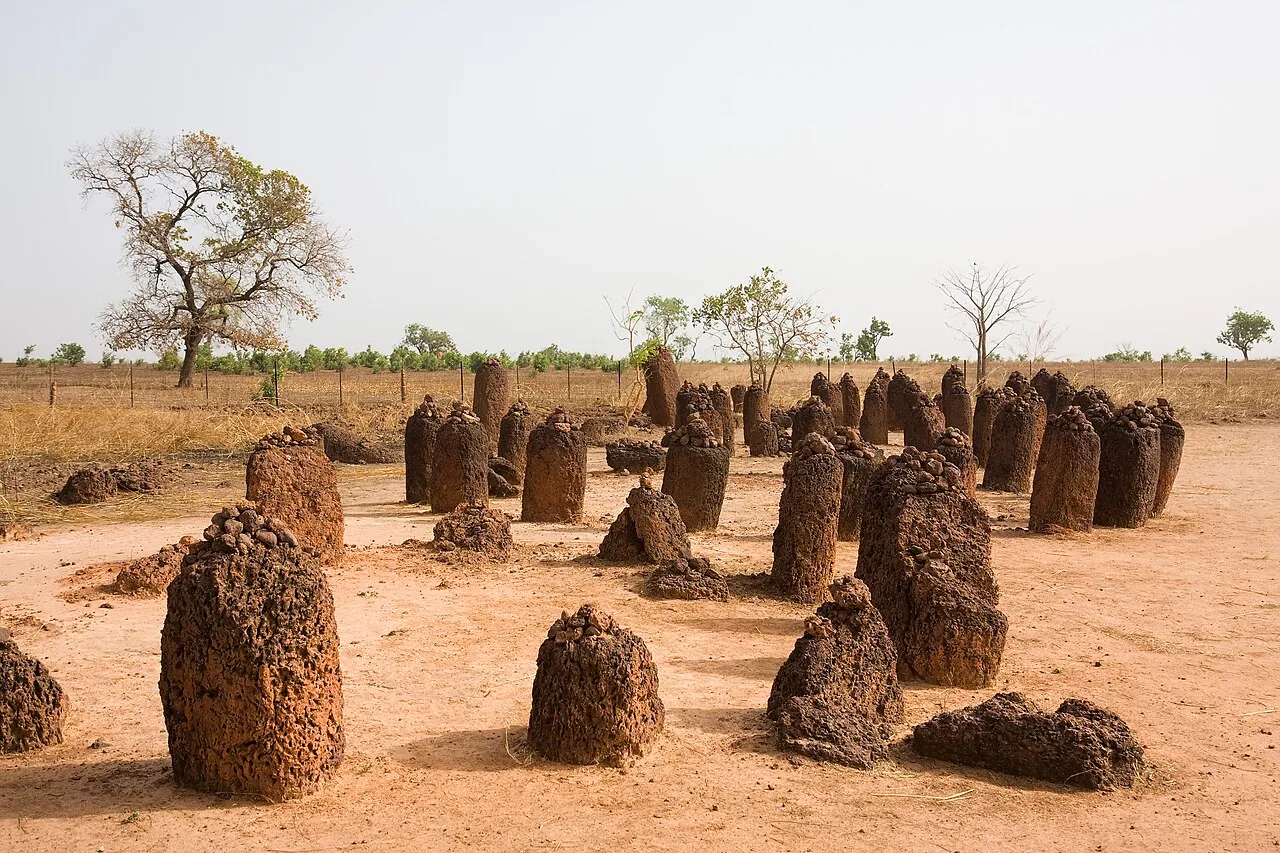 One of the megalithic stone circles at Wassu, part of the Senegambian Stone Circles UNESCO World Heritage site.