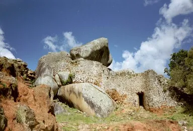 Stone ruins of the Great Zimbabwe National Monument, the dry-stone walled complex near Masvingo, Zimbabwe.
