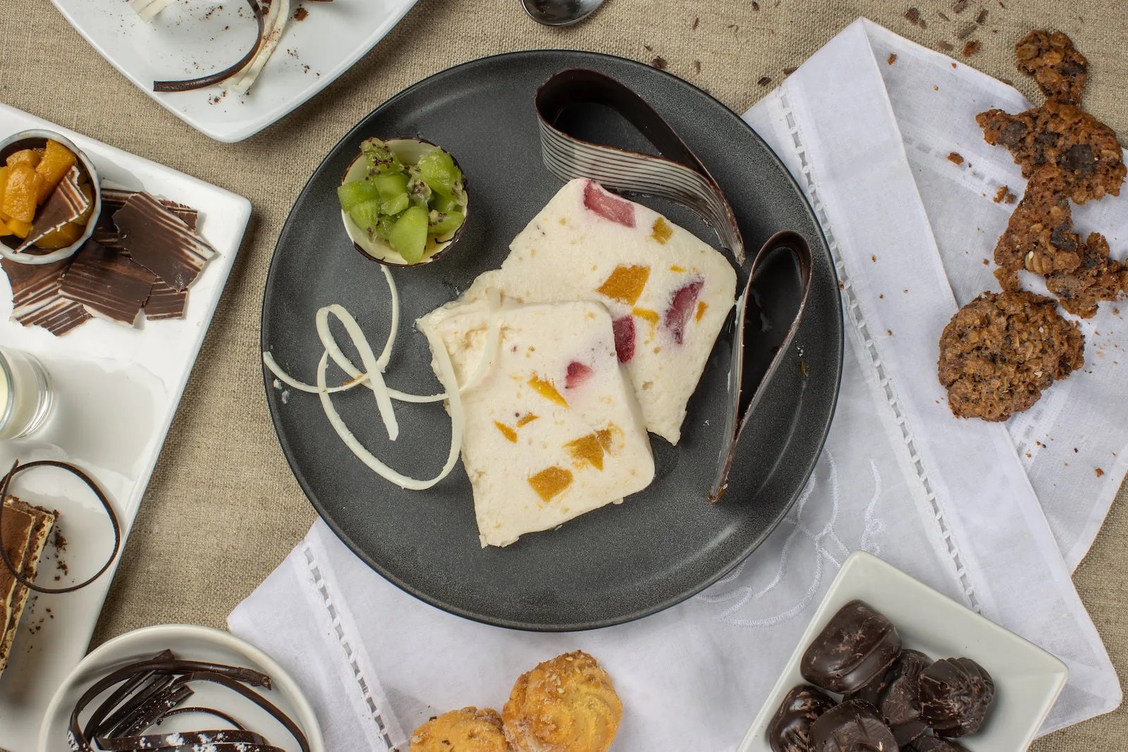 a plate with food on it